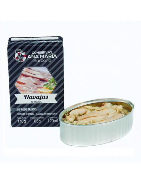 Navajas al natural Rías 120ml